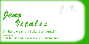 jeno vitalis business card